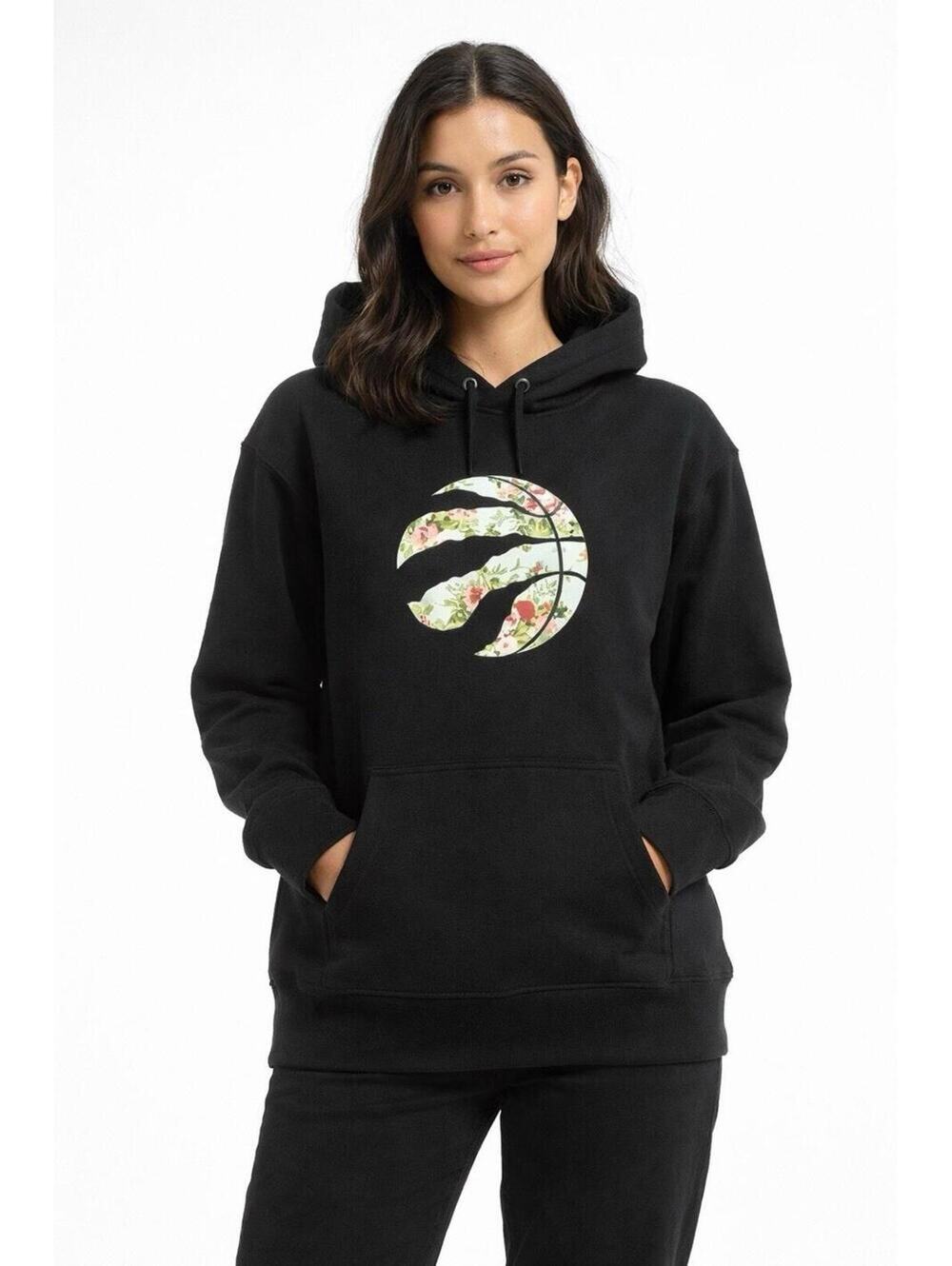 Toronto Raptors Floral Logo Hoodie  Black Women’s  NBA Size Medium